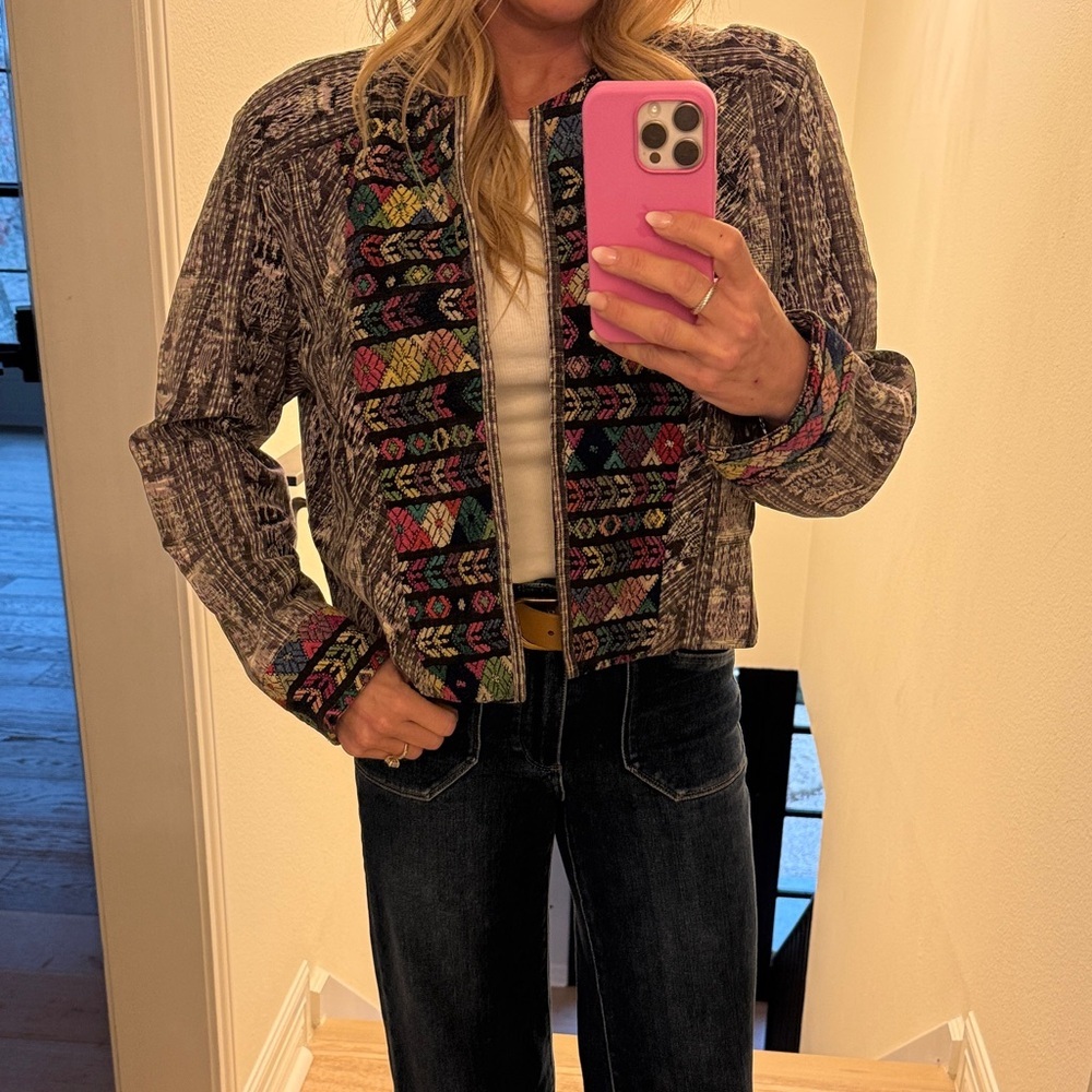 Vintage Bohemian Milagros Hand Loomed Clothing Blazer jacket XL - Picture 5 of 7